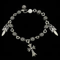 Chrome heart dagger cross bracelet